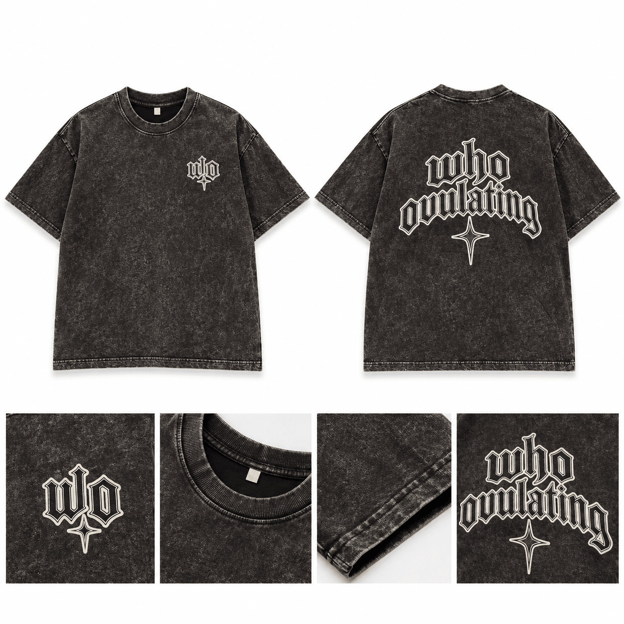 WO Acid Wash T-Shirt - WHO OVULATING